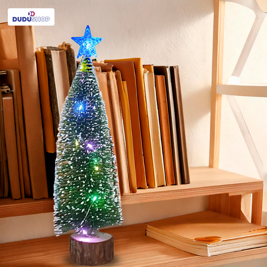 Arvore de Natal de Mesa Decorativa Com Luz Estrela Decoração Natalina Papai Noel Escritório Mesa em Oferta na Shopee