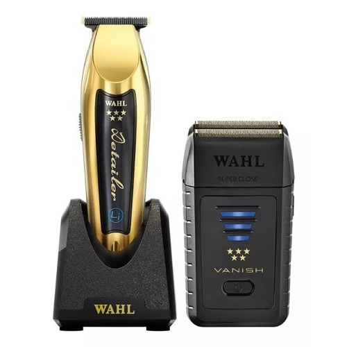 KIT MÁQUINA DE ACABAMENTO DETAILER CORDLESS GOLD E MÁQUINA DE FINALIZAÇÃO VANISH GOLD - WAHL