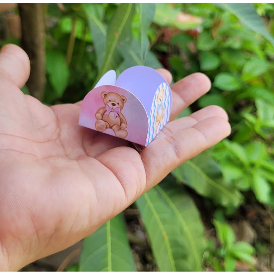 Forminhas para Doces Personalizadas Chá Revelação| Chá de Bebê Ursinho | Brigadeiro |  Festa Aniversário Infantil