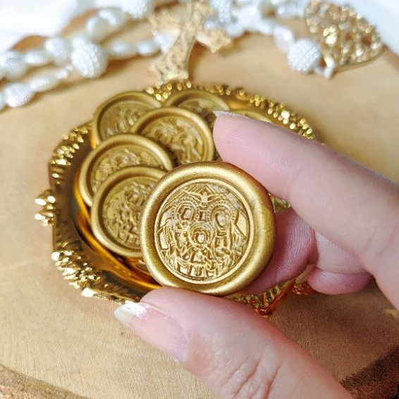 Lacre de cera Sagrada Família selo para convite ou decoração diversas cores em Oferta na Shopee