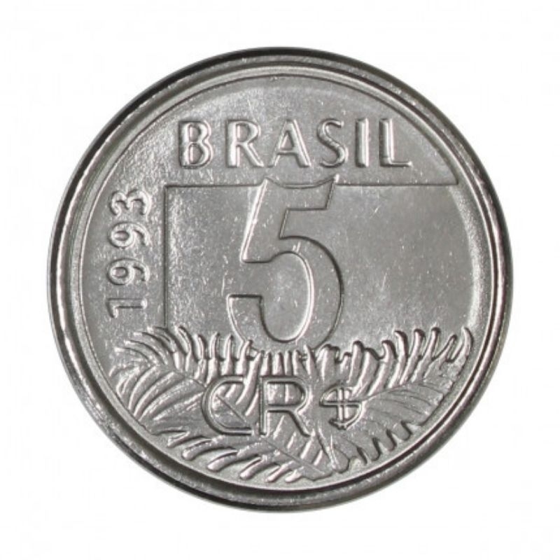 Moeda de 5 Cruzeiros Brasil 🇧🇷 SOB - 1993 + Coin Holder