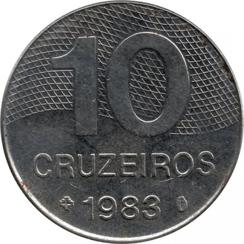 Moeda de 10 Cruzeiros Brasil 🇧🇷 SOB - 1980-1986 + Coin Holder