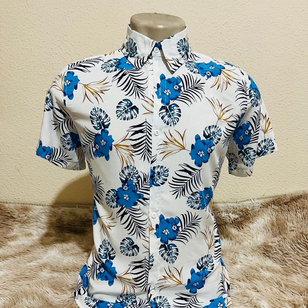 Camisas Social Floridas Masculinas Confortável Havaiana Estampadas #2 em Oferta na Shopee