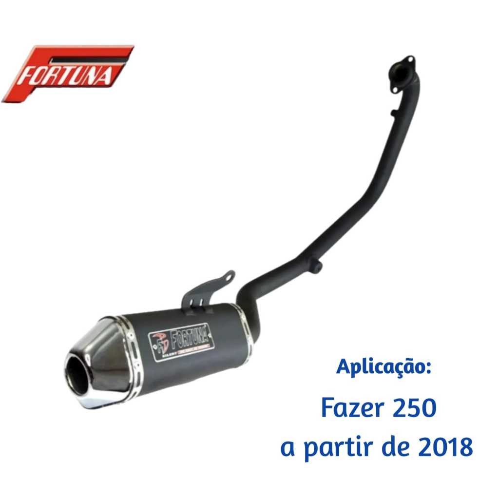 Escapamento Fazer 250 2018-2019-2020-2021-2022-2023-2024-2025 Mini Tri Fortuna