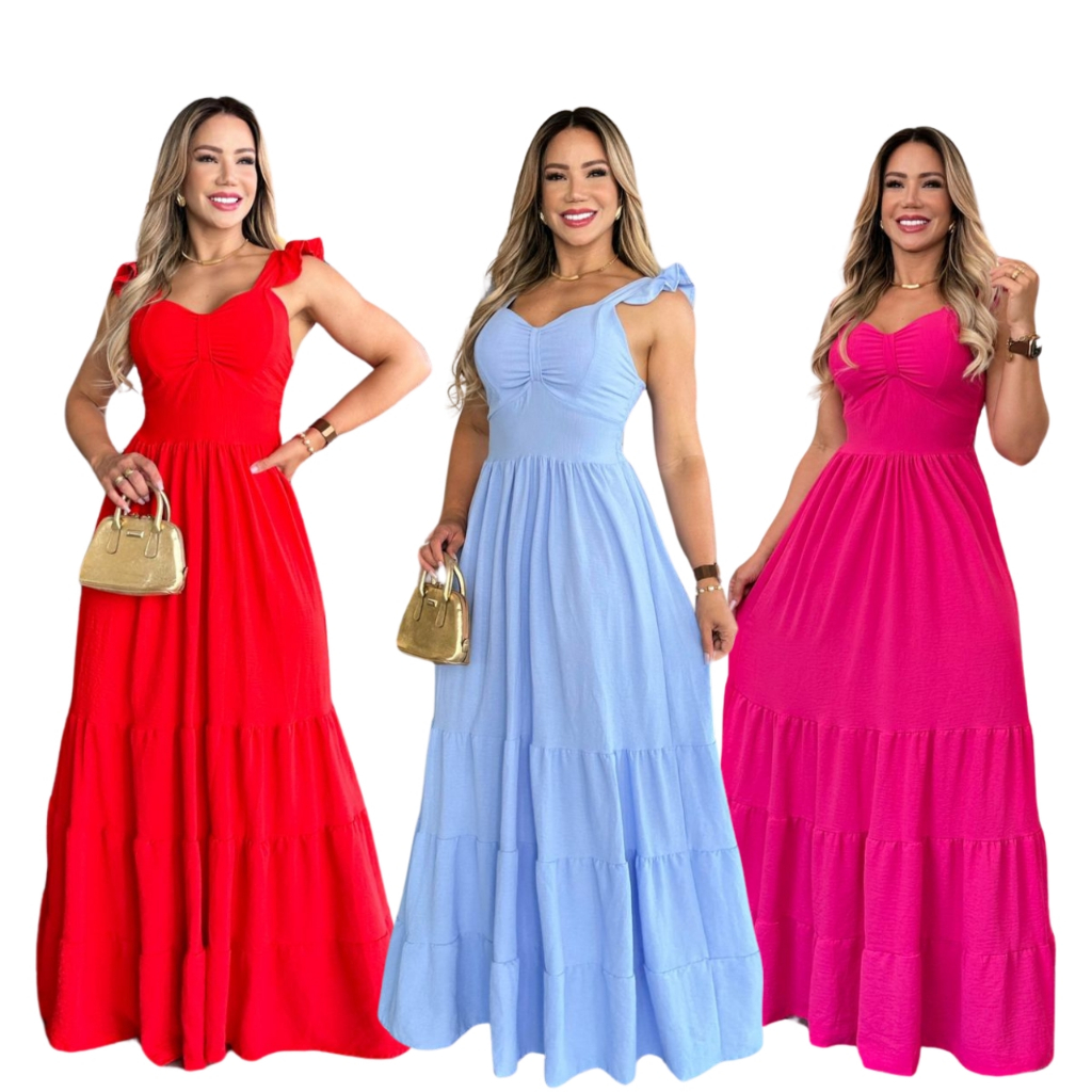 Vestido Longo Feminino Luxo Promoção