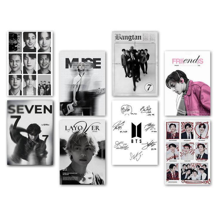Bts Stray Kids  ATEEZ  Black Pink The Rose Pôster Personalizado Kpop Diversos Alta qualidade