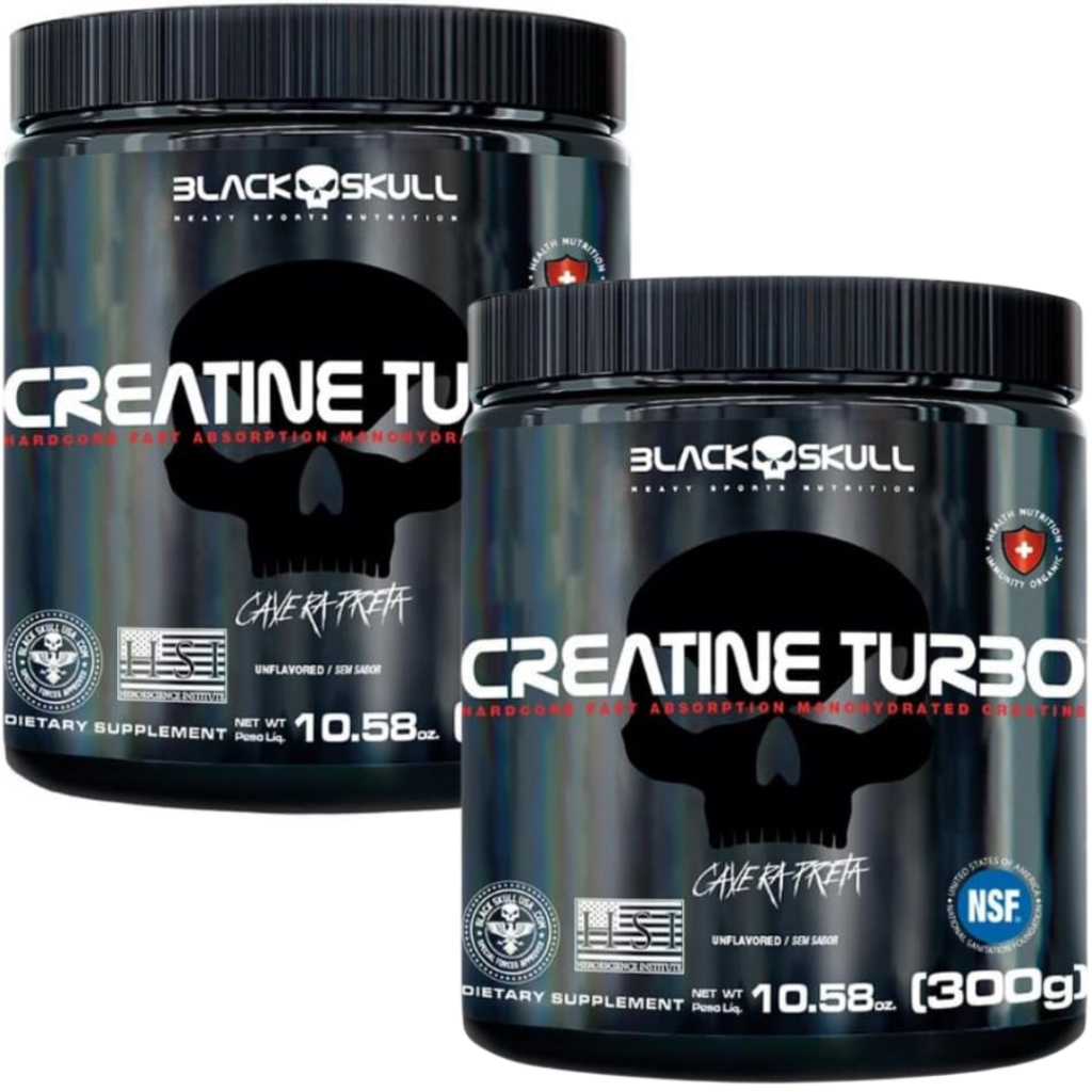 Kit 2x Creatina Creatine Turbo 300g (Cada) - BlackSkull em Oferta na Shopee