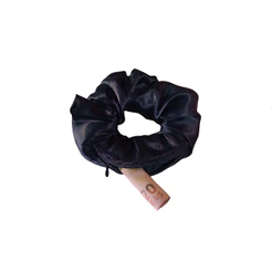 Xuxinha / Scrunchie de Cetim de Bolso com Ziper