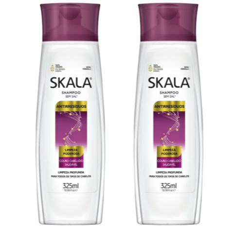 KIT 2 Shampoo Anti-Resíduos Skala Limpeza poderosa 325ml