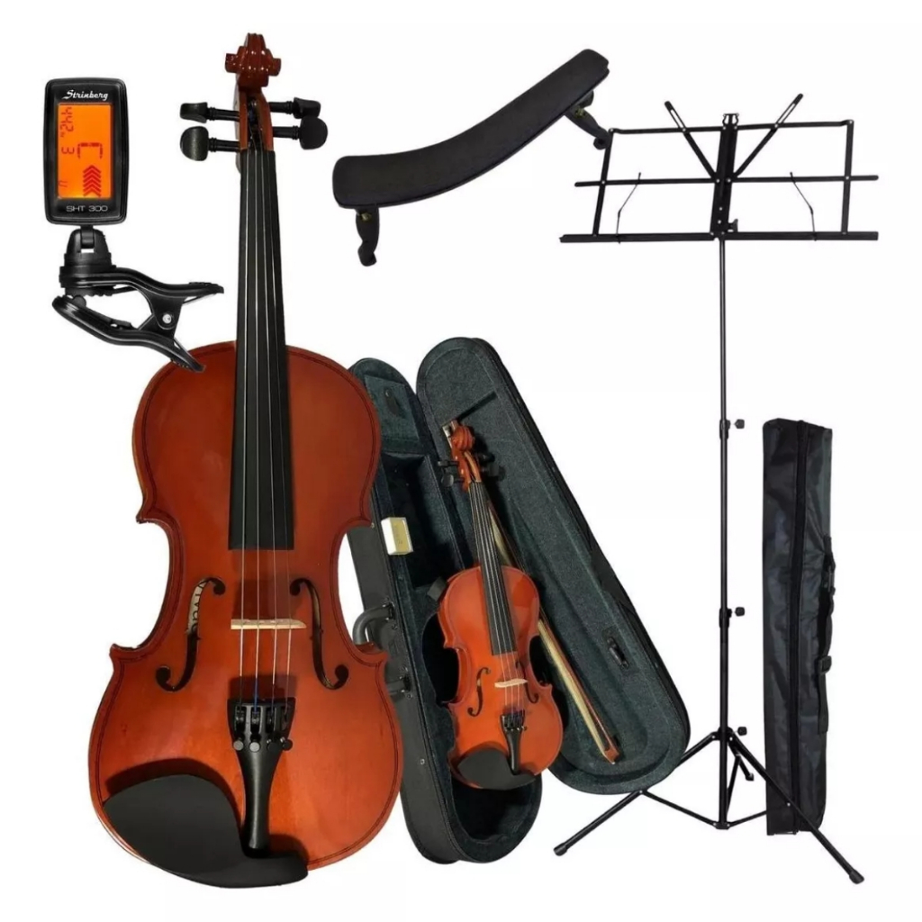Kit Violino Vivace Mo44 4/4 + Estojo Estante Afinador Espaleira