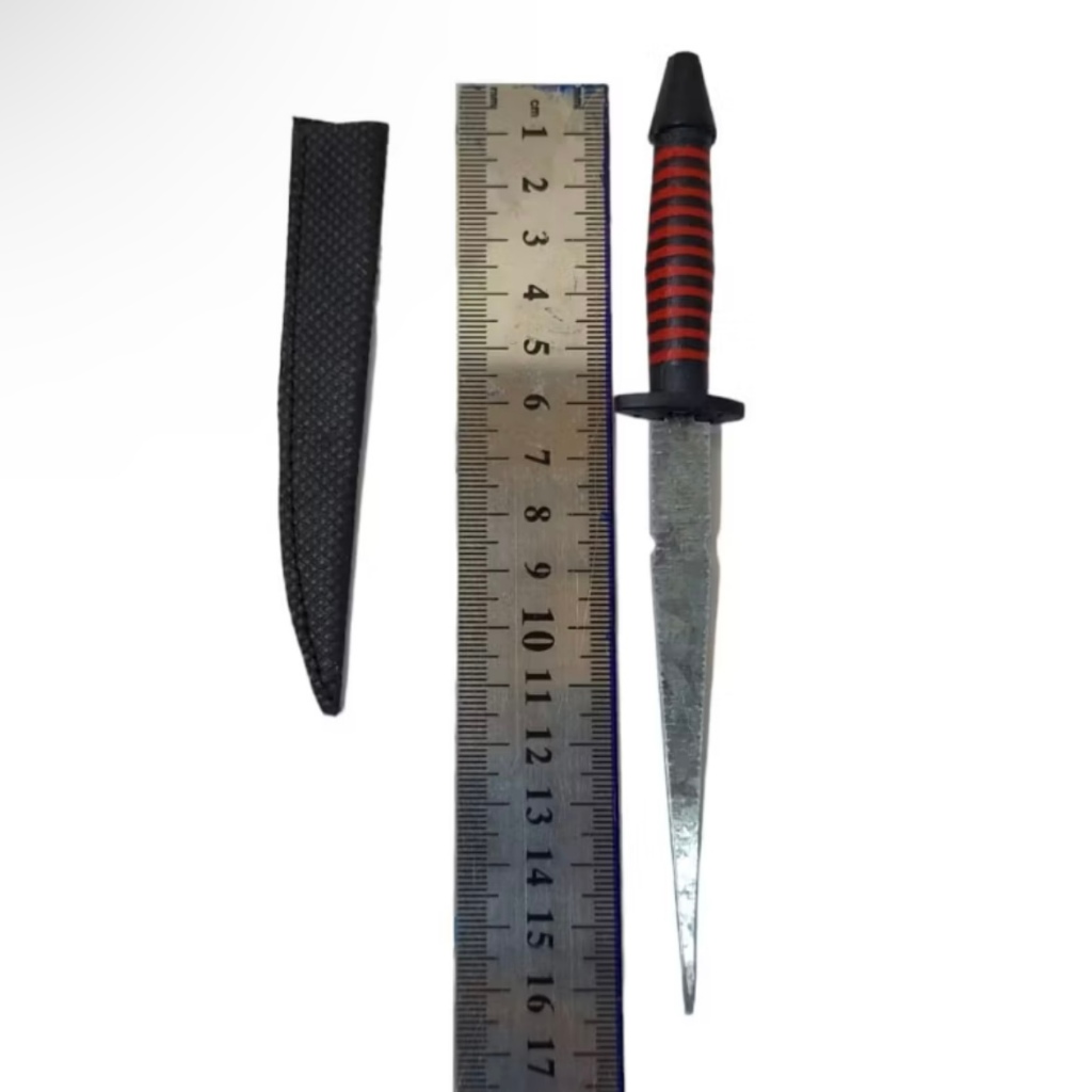 Kit 3 Punhal Preto e Vermelho de 17cm para Ritual, Assentamento, Oferenda de Exu e Pomba Gira. Material Ferro e Borrach