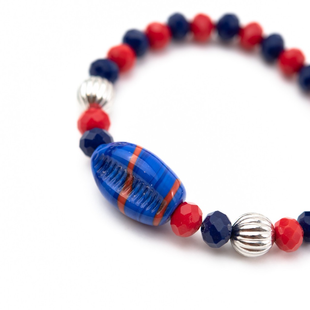 Pulseira Ogum Xoroquê Cristal 8mm Firma Búzios