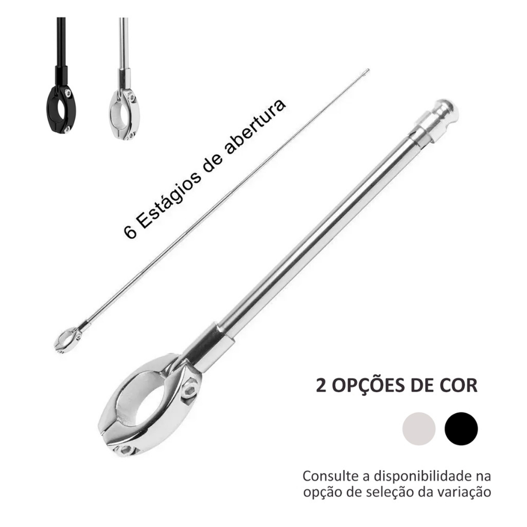Antena Corta Pipa Moto Yamaha RD 135 6 Estágios Reclinável Guidão