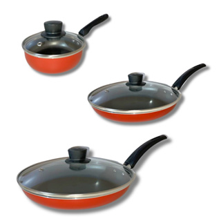 Jogo De Frigideira Francesa Antiaderente Com Tampa 3 Peças em Oferta na Shopee