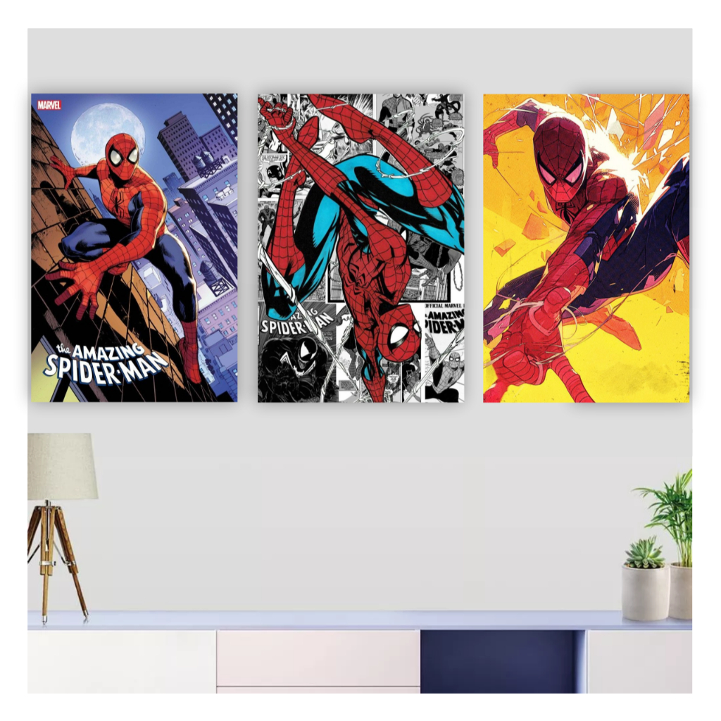 Quadro decorativo spiderman homem aranha decoração para sala quarto menino super heróis herói
