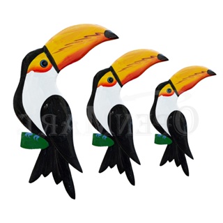 Trio de Tucano Quadro enfeite de parede varanda jardim decorativo em MDF em Oferta na Shopee