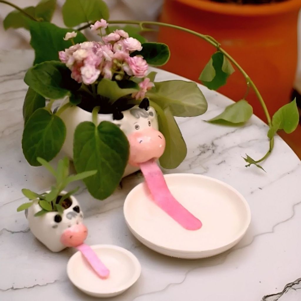 Vaso Cachepot Animal autoirrigável Porcelana Decoração