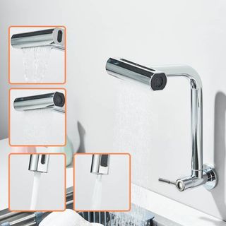 Torneira De Cozinha Cascata 360 Rotação 4 Funções Bocal De Alta Pressão Misturadora De Pi…