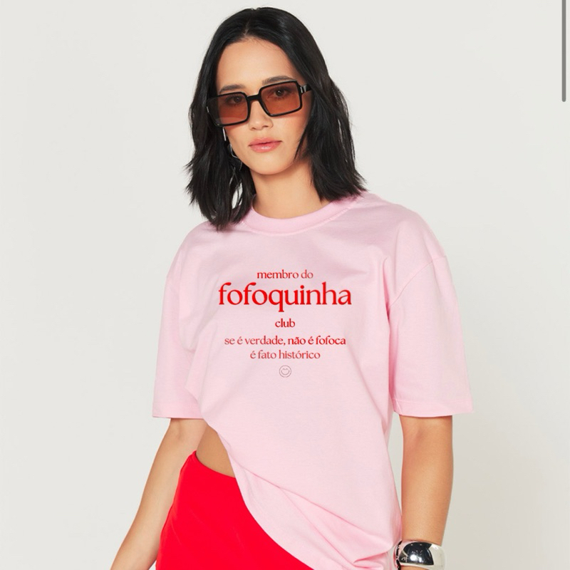 Camiseta Streetwear FOFOCA CLUB FOFOQUINHA CLUBINHO Estampada Camiseta Oversized Algodão