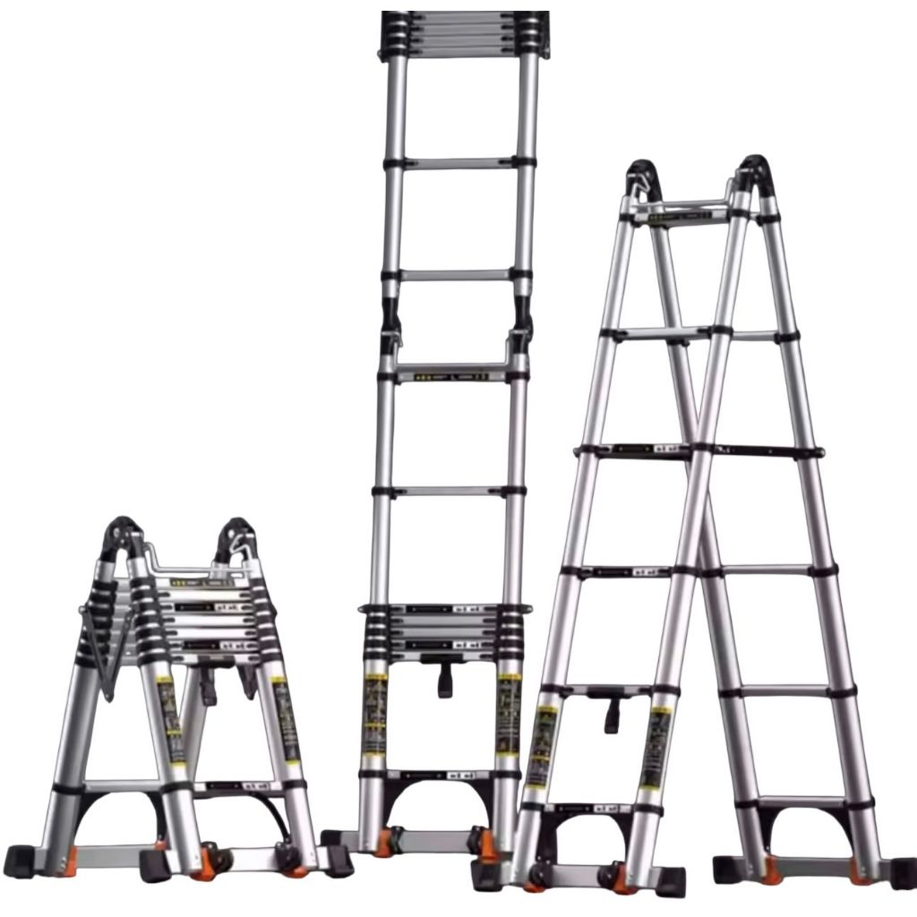 Escada Telescópica Extensiva Dobravel Aço Inox 5,0 Metros em Oferta na Shopee