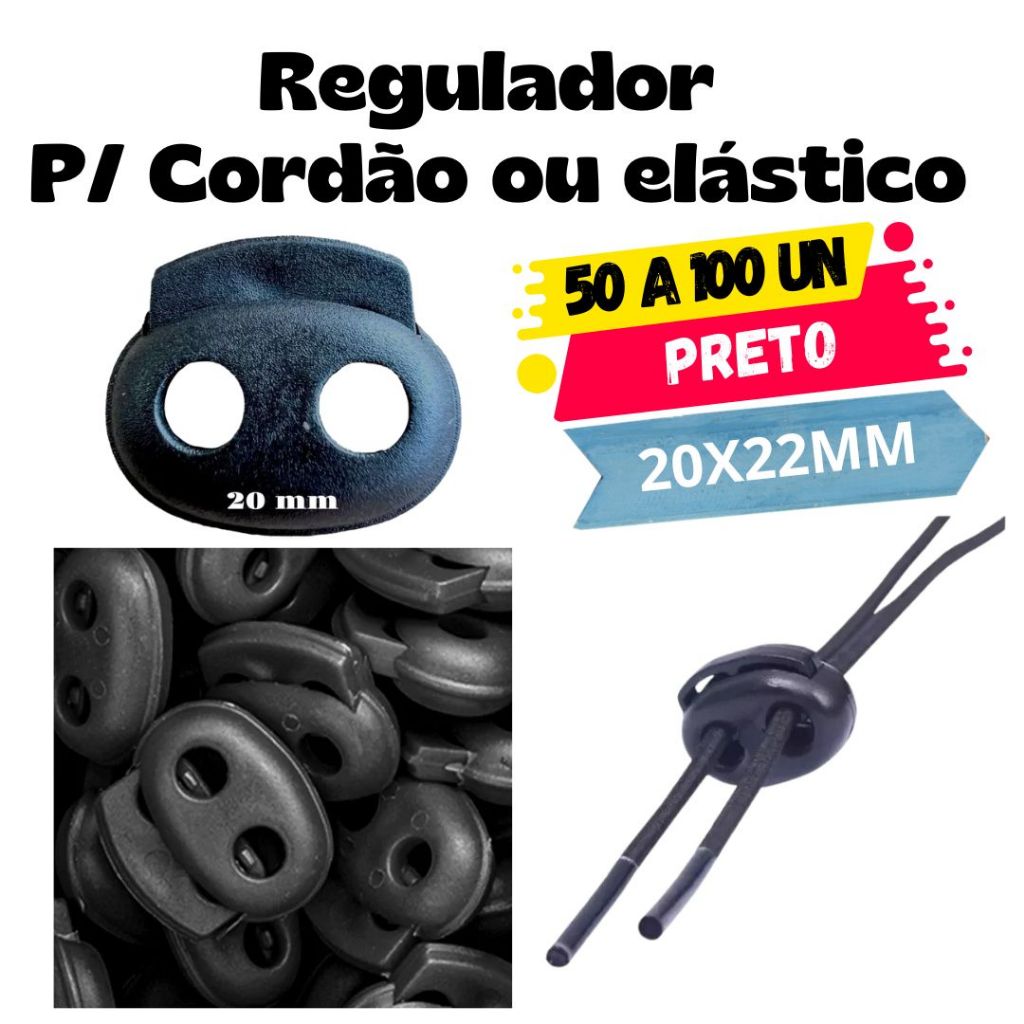 50 OU 100 unidades- Regulador Passador Enforcado Ponteira Para Cordão ou elástico/Focinho de porco