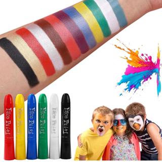 Caneta Para Pintura Facial tinta bastão corporal Lavável e Não Tóxico GUACHE SEM ÁGUA - 6 ...