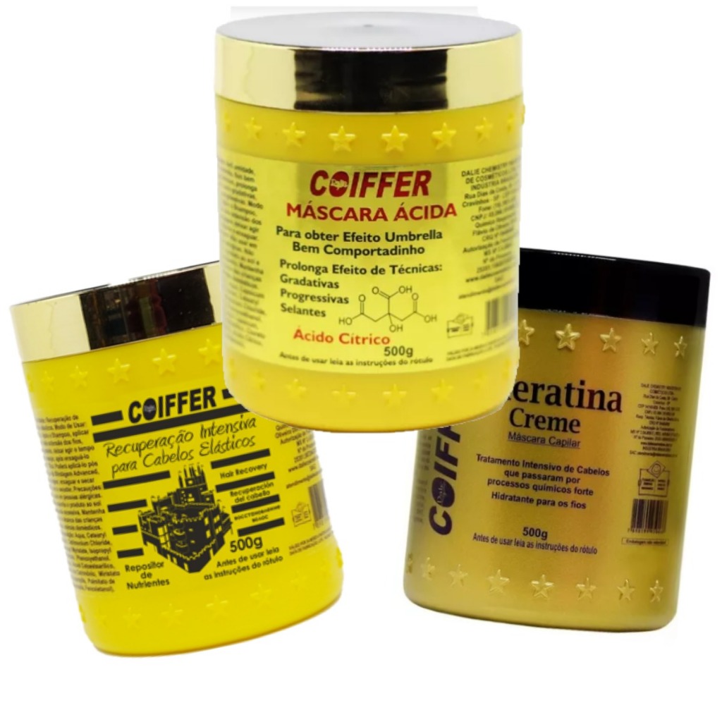 Kit Cronograma Tratamento de Choque Coiffer (3 Unidades)