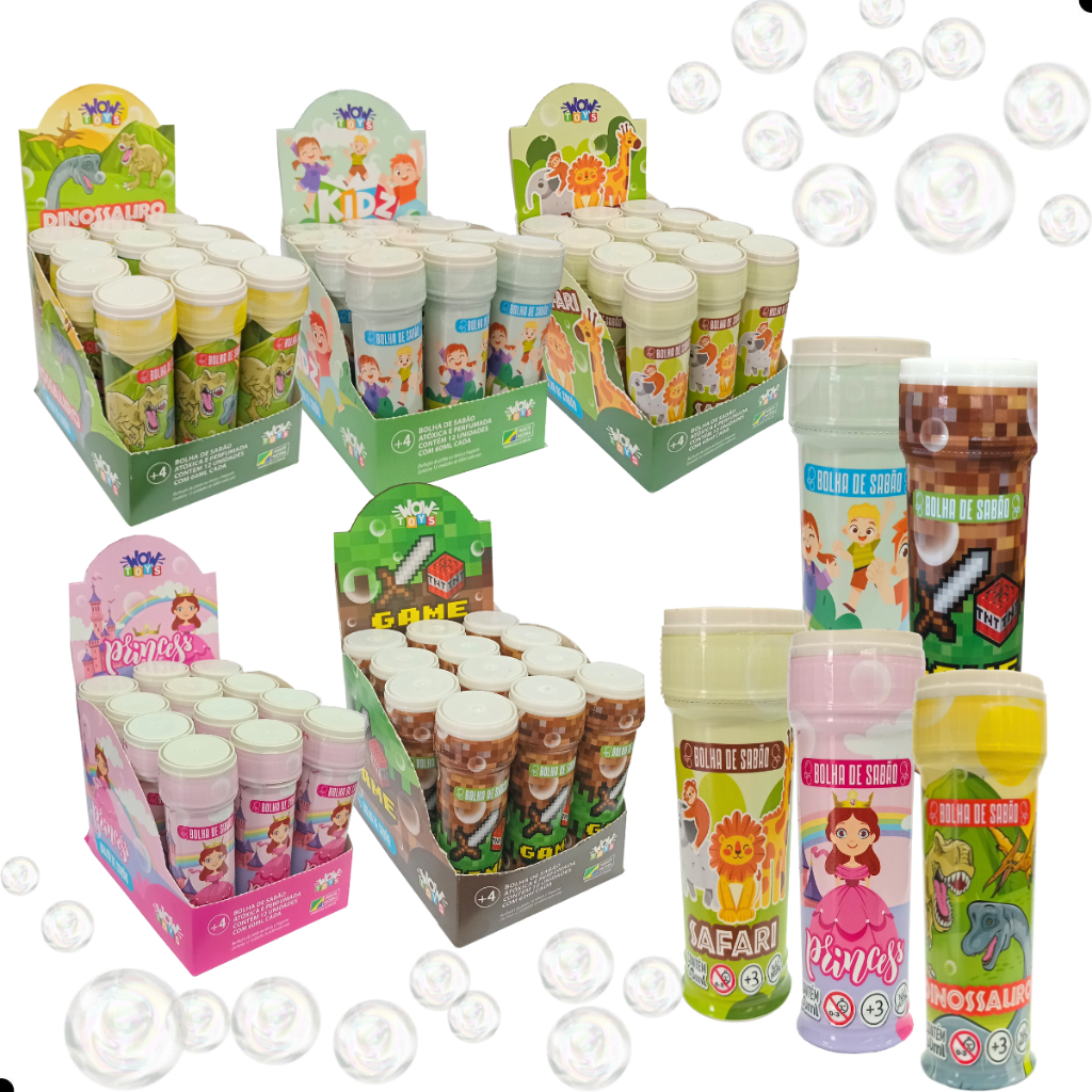 Kit 24 Bolha Sabão Lembrancinhas de Aniversário infantil Bolinha Sabão sacolinha surpresa festa