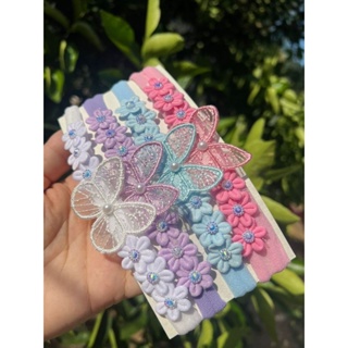 Kit 4 Faixinhas bebê Borboletas até 1 ano e 3 meses Tiaras/Laços/Faixa em Oferta na Shopee