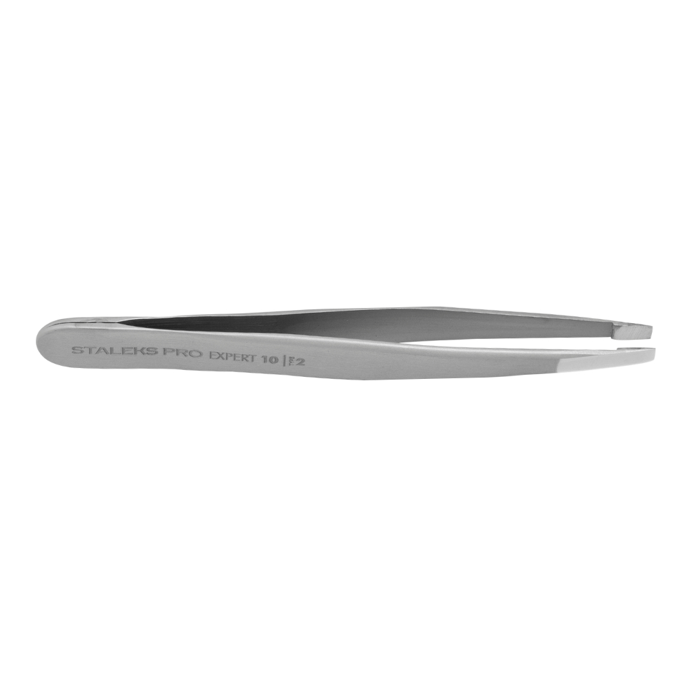 Pinça Designer Sobrancelha Staleks Te-10/2 Reta Estreita Série Expert 10 Profissional