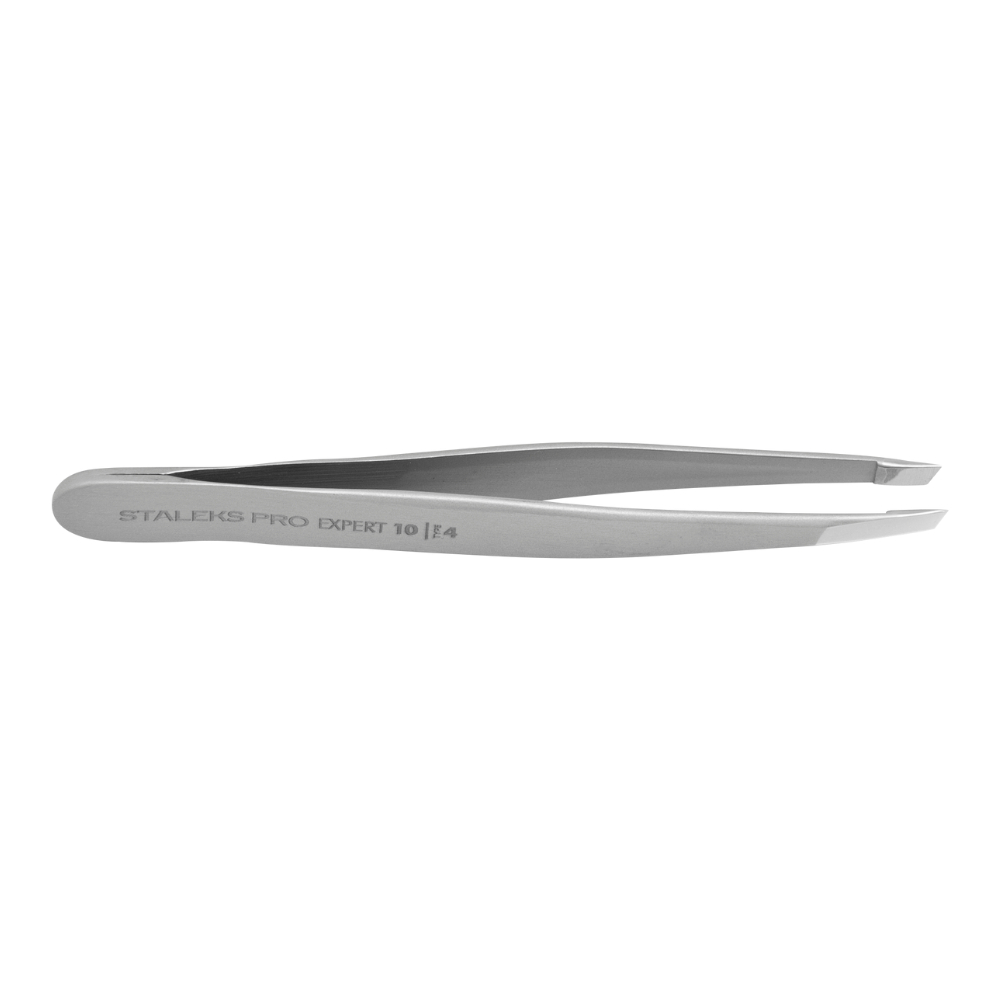 Pinça Designer Sobrancelha Staleks Te-10/4 Chanfrada Estreita Série Expert 10 Profissional