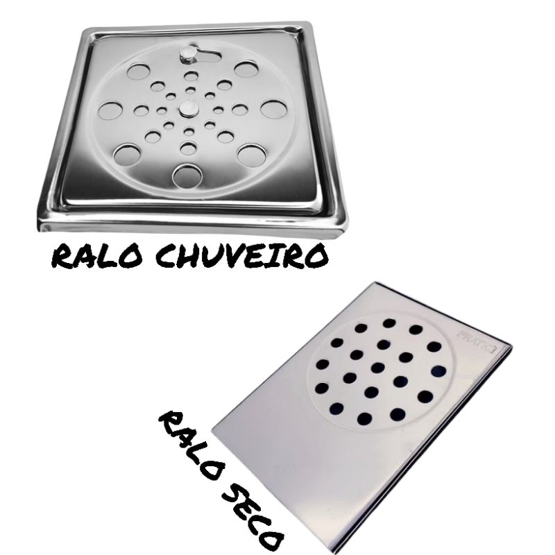 Ralo Para Box de Banheiro Inteligente em Aço Inox + Ralo Grelha 10x10 Ralo Grelha De Chuveiro