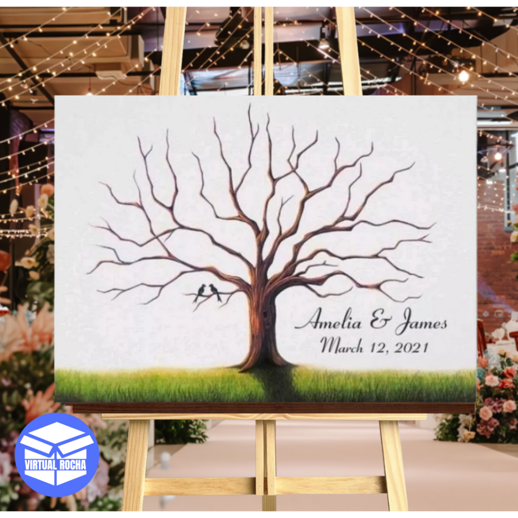 Quadro Decorativo Casamento Arvore Digitais Bem Vindos Mdf em Oferta na Shopee