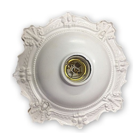 PLAFON SOQUETE PORCELANA COLONIAL DECORATIVO BRANCO em Oferta na Shopee