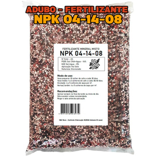 Adubo Fertilizante NPK 04-14-08 para Plantio, Flores e Frutas  - 500g, 1kg, 2kg, 5kg em Oferta na Shopee