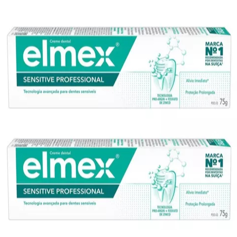 Kit 02un Creme Dental Elmex Sensitive Professional 75g
