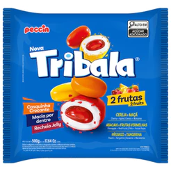 Balas Recheadas Tribala Sabor 2 Frutas 500g Peccin