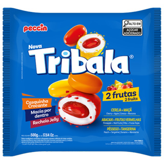 Balas Recheadas Tribala Sabor 2 Frutas 500g Peccin em Oferta na Shopee