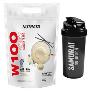Kit 1x W100 Nutrata Refil 900g + 1x Coqueteleira Shaker 600ml em Oferta na Shopee