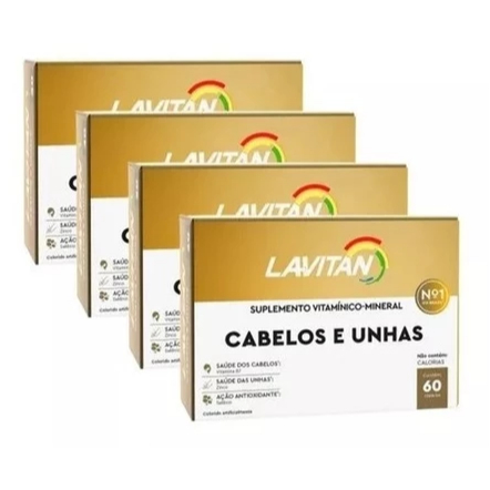 KIT LAVITAN CABELOS E UNHAS 4UNID COM 60CPR em Oferta na Shopee