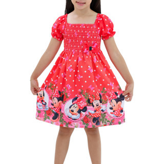 Vestido Temático Infantil Minei manguinha japonesa