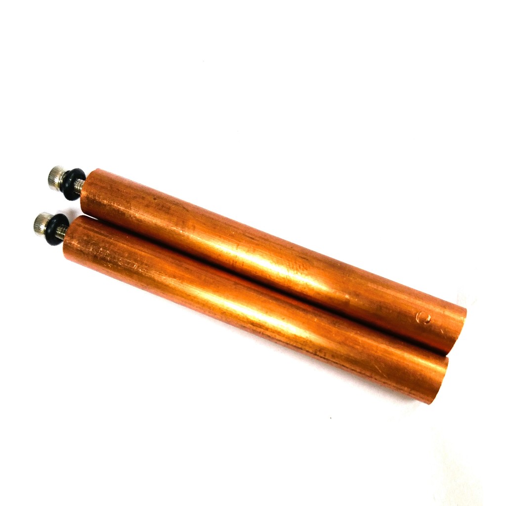2pç. barra eletrodo refil de cobre puro 1/2x150mm rosca e parafusos aço inox ionizadores elétrico e solar piscinas