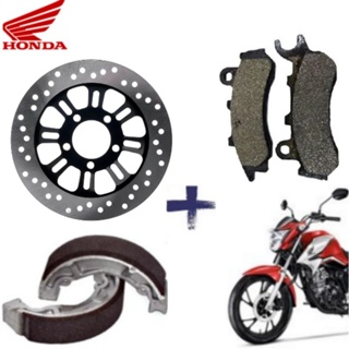 Disco De Freio Dianteiro + Patins (Lona) De Freio + Pastilha De Freio TITAN 160 2018 Em Diante, FAN 160 2018 Em Diante em Oferta na Shopee
