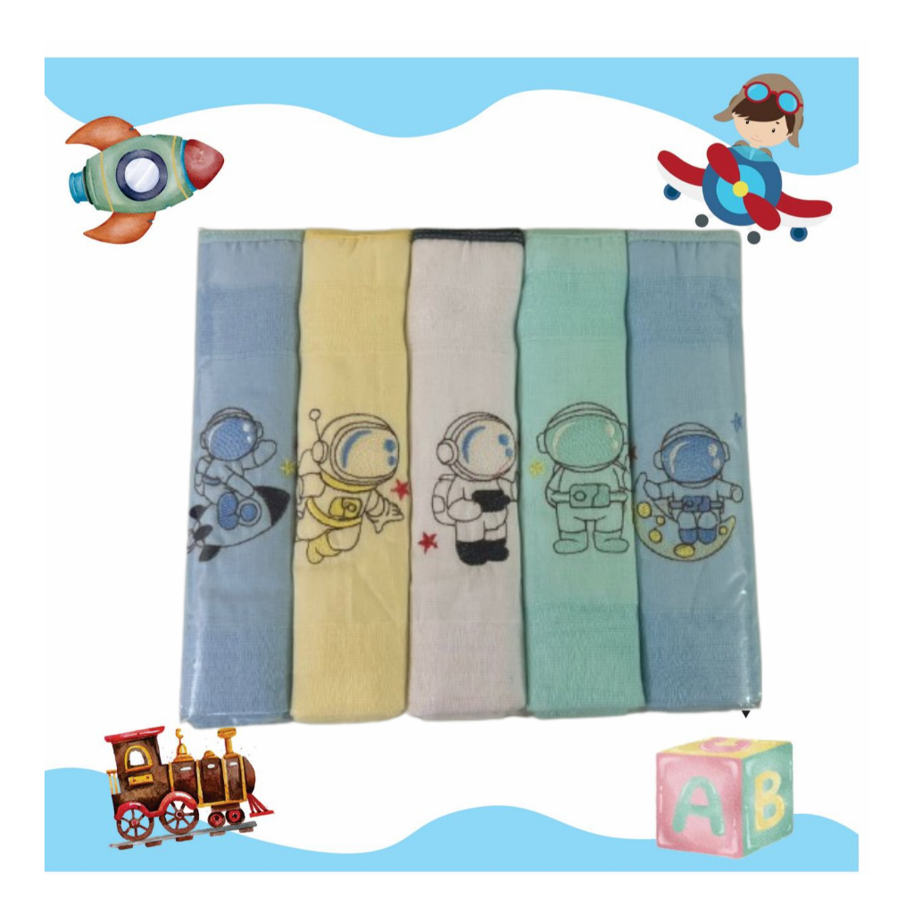 Kit Fralda de Pano Bordada Tecidos Duplo, com 5 unidades 70x70cm  100% Algodão Feminina e Masculina. em Oferta na Shopee