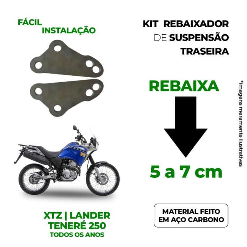 Kit Rebaixador suspensão traseira Lander 250 XTZ Ténéré baixar moto