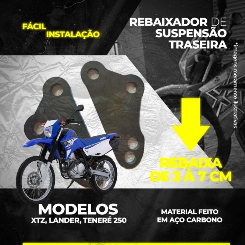Rebaixador suspensão traseira XTZ Lander 250 Ténéré baixar moto