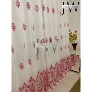CORTINA ELEGANT GUIPPIR LINHO COM BORDADO CLASSICO - 4,00m x2,70m E 3,00 M X 2,70M,LUXUOSA RELAMPAGO em Oferta na Shopee