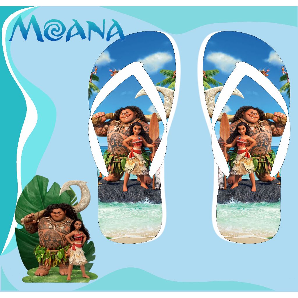 Chinelo Sandalia Moana Personalizado Moana 2 Personagem Desenho Adulto Infantil