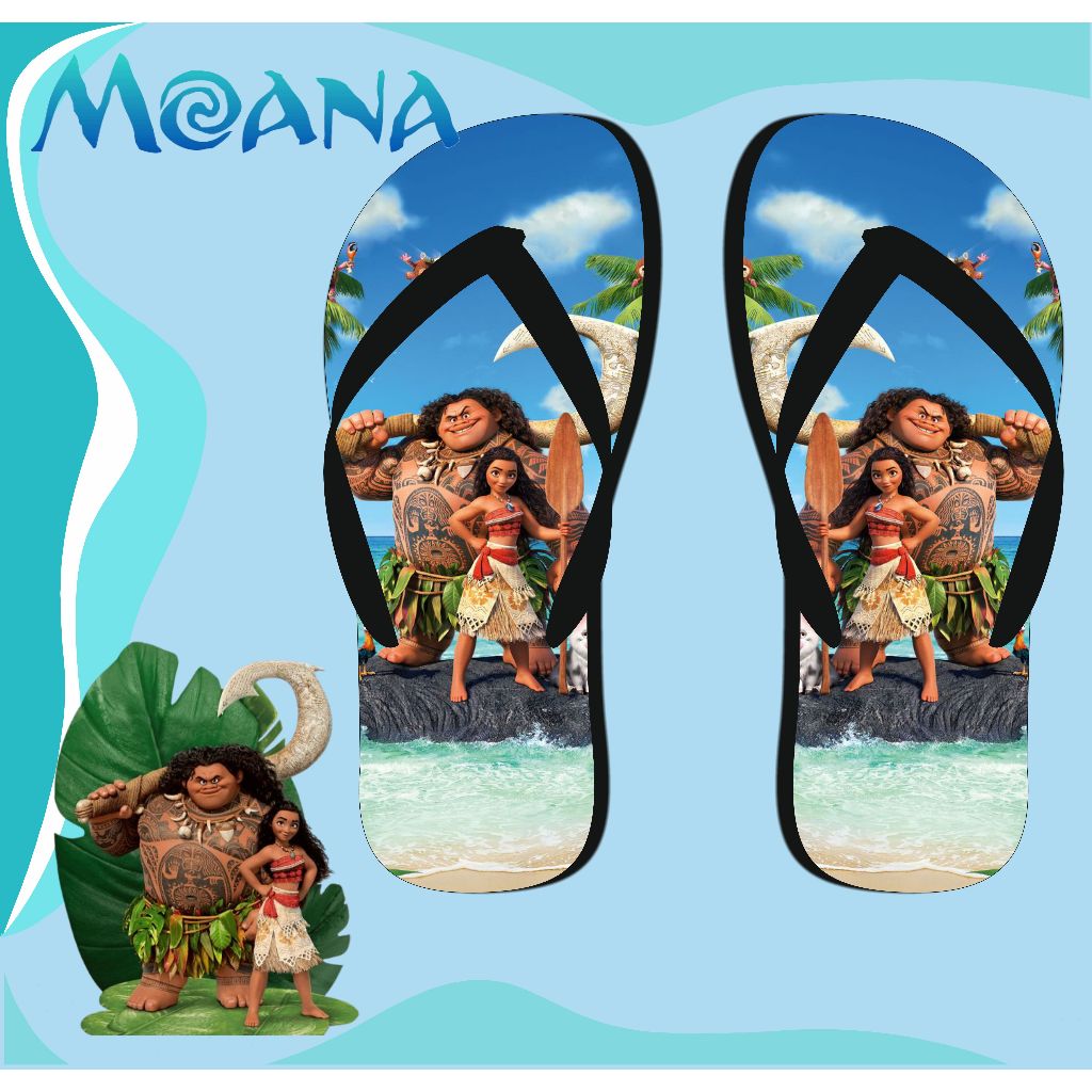 Chinelo Sandalia Moana Personalizado Moana 2 Personagem Desenho Filme Infantil Adulto