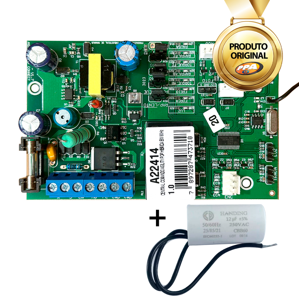 Kit Central Comando Agility POP Connect PPA + Capacitor 12uF em Oferta na Shopee